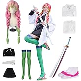 Nhorrobat Full Set Anime Halloween Costume Kanroji Party Role Cosplay Costume Cloak Kimono Outfit W/Shoes Wig Sword