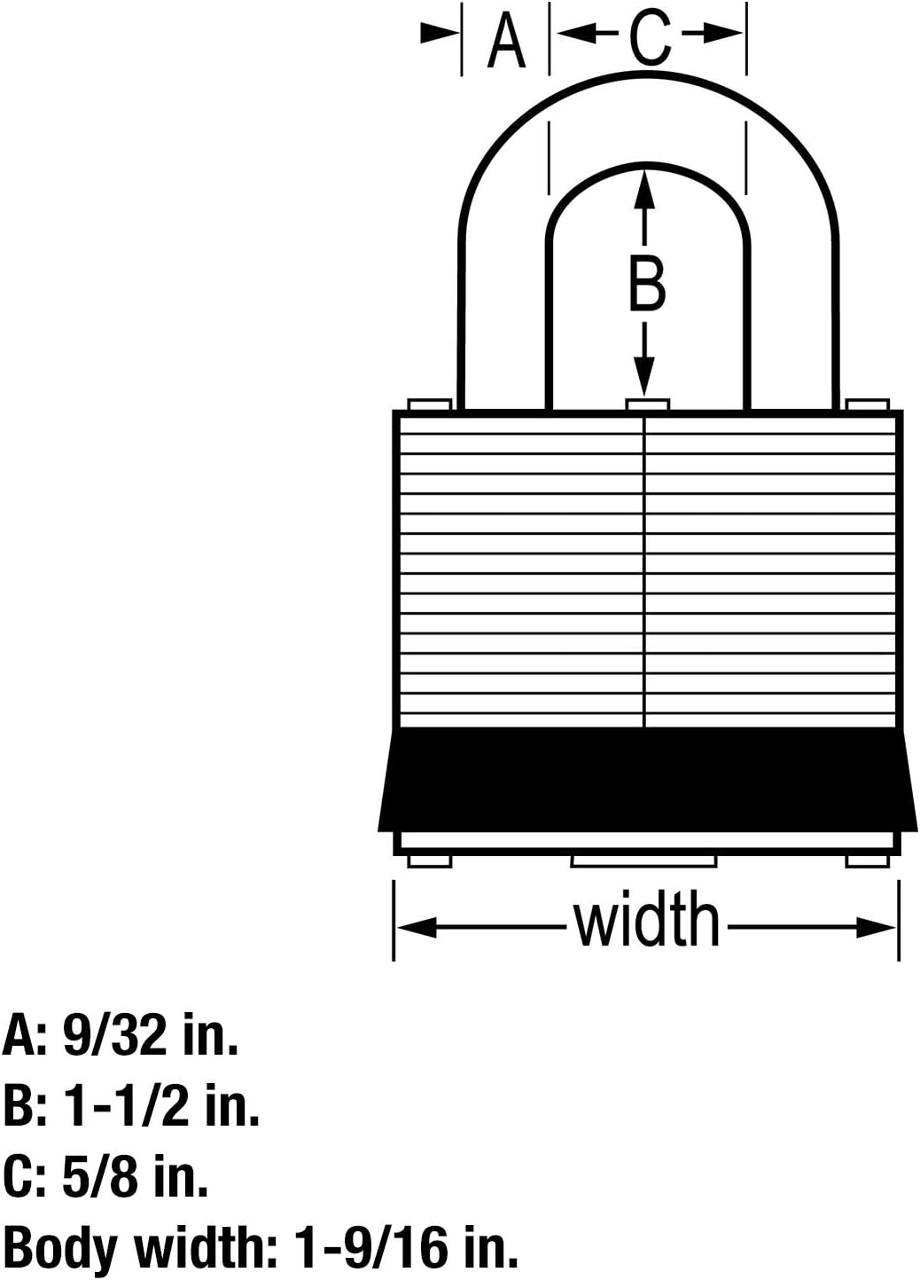 Master Lock 3TRILF Laminated Steel Padlock with Key, 3 Pack, 3 Count - Set Of Locks With Same Key - 