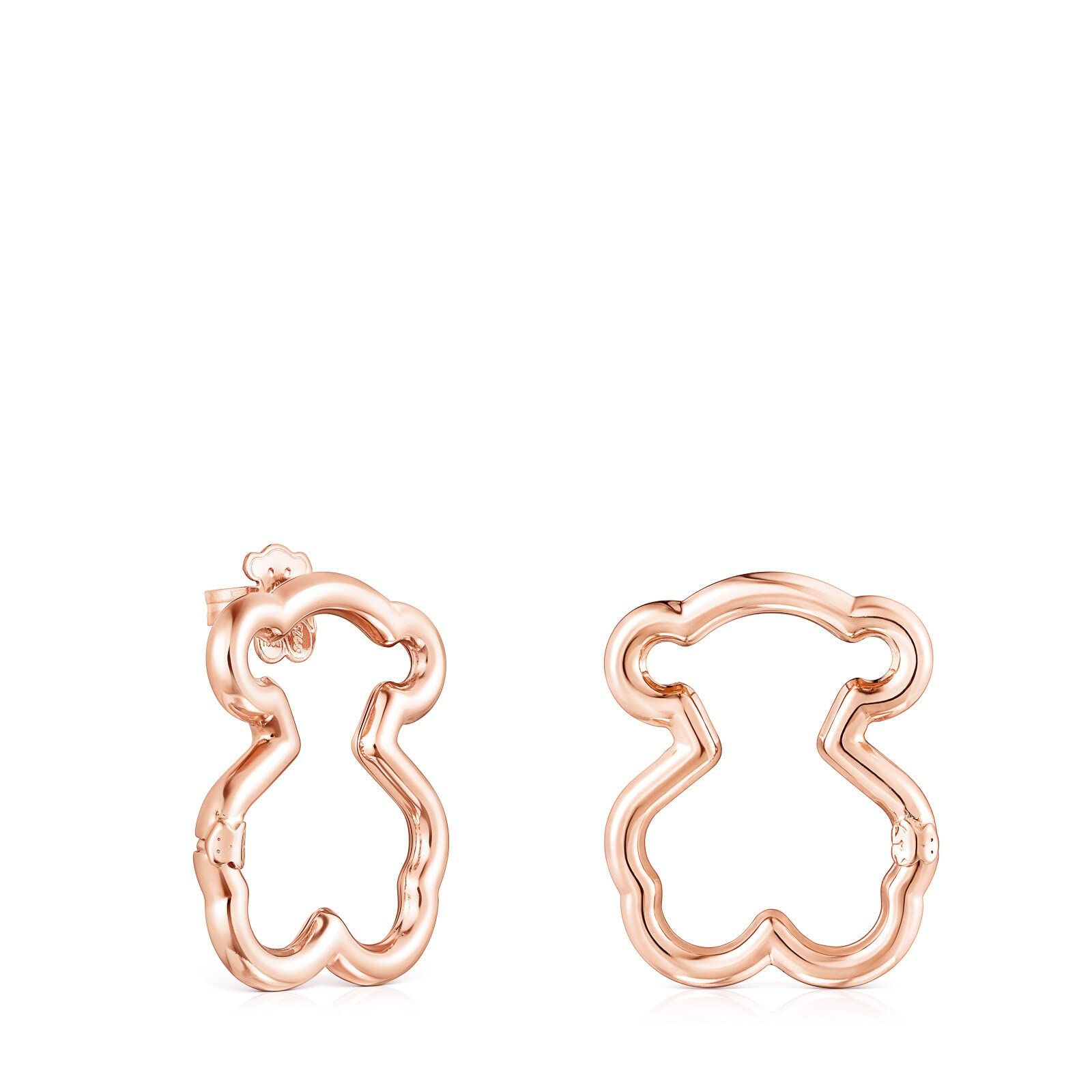 TOUS Medium Hold Bear Earrings with 18kt over silver plating, Sterling Silver