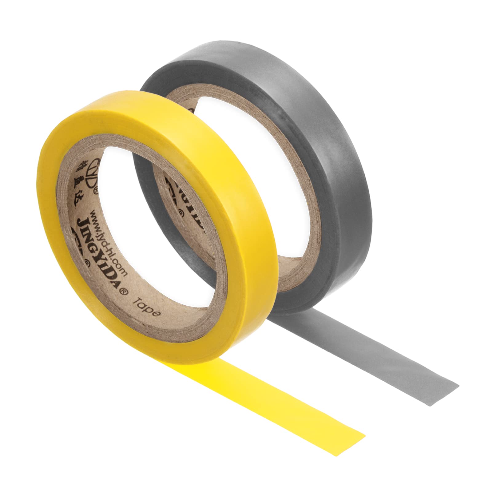 PATIKIL 26Ft Grip Finishing Tape, 2 Pack PVC Racquet Finishing Tapes Racket Accessories Sticky Seal for Tennis Badminton, Grey/Yellow