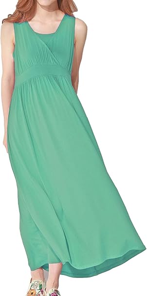 Amazon Co Jp Sweet Mommy マタニティワンピース 授乳服 マキシ ルームウェア リラックスウェア ノースリーブ 授乳用インナーつき 服 ファッション小物