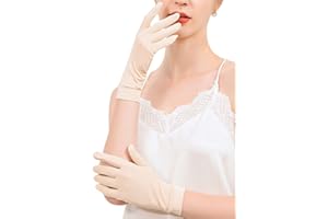 METWEY Womens 100% Mulberry Silk Gloves For Sleeping/Summer Sun Protection Short Gloves/Lightweight Silk Liner Gloves