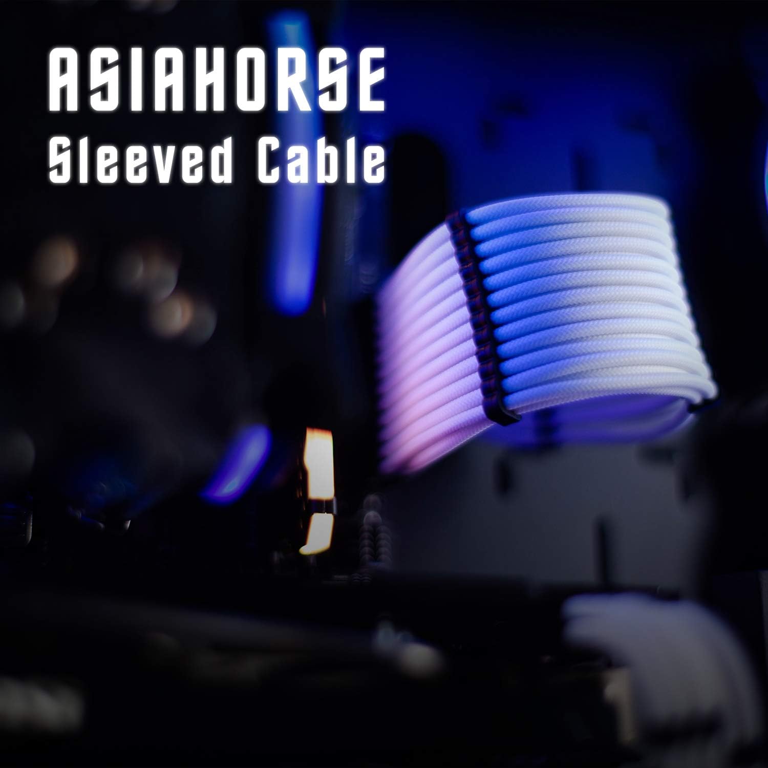 Asiahorse Customization Mod Sleeve Extension Power Supply Cable Kit 18AWG ATX/EPS/8-pin PCI-E/6-pin PCI-E (White): Home Audio & Theater
