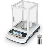 Lab Analytical Balance 500g x 0.001g Precision Digital Scale, with Windshield and RS232 Interface, for Scientific Laboratories, Research, Industrial, Kitchen, Food, Jewelry, 19 Units, 500g Weight
