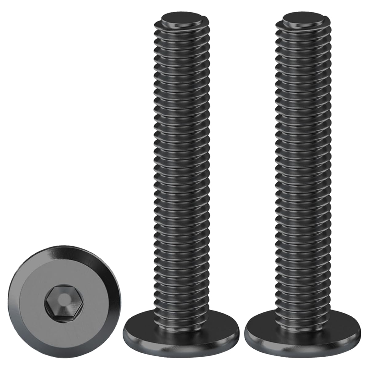 Drenky 304 Stainless Steel Hex Head Furniture Bolts - M6 X 40mm Black Machine Screws for Bed & Wood - 20 Pack Fully Threaded — image 1