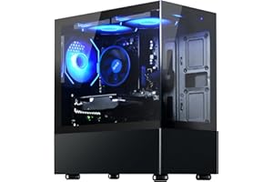 Qehi Prebuilt Desktop Gaming PC | Ryzen 5 6Cores 3.6G Up to 4.1G | 16G DDR4 RAM | 512G SSD | RX560 4G Graphics Card | WiFi 6 | Game Computer Tower Black