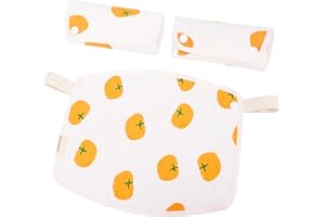 BEBEAR Bebamour Drool and Teething Reversible Cotton Pad For All Carry Positions Baby Carrier White Drool Bib For Boys & Girls(Persimmon)