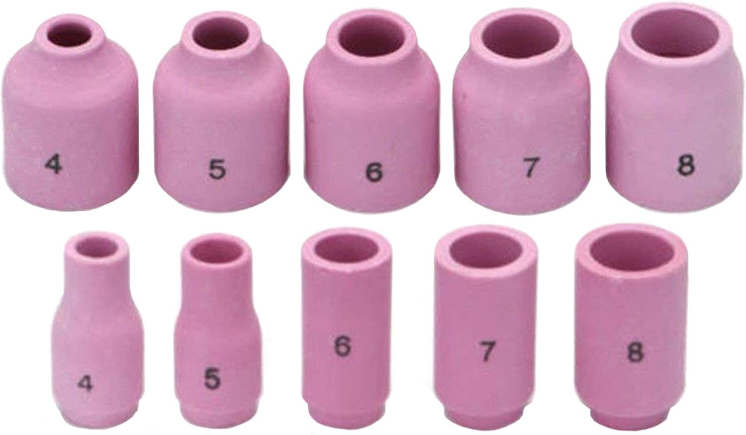 Zinger 53pcs TIG Welding Torch Stubby Gas Lens #10 Pyrex Glass Cup Kit Accessories for DB SR WP-17/18/26 TIG Welding Torch, with Cup+Back Cup+Nozzle+Collet+Collet Body+Gas Lens+Cup Gasket - - 