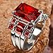 Psiroy 925 Sterling Silver Plated Created Garnet Filled Knuckle Wide Band Ring Size 10