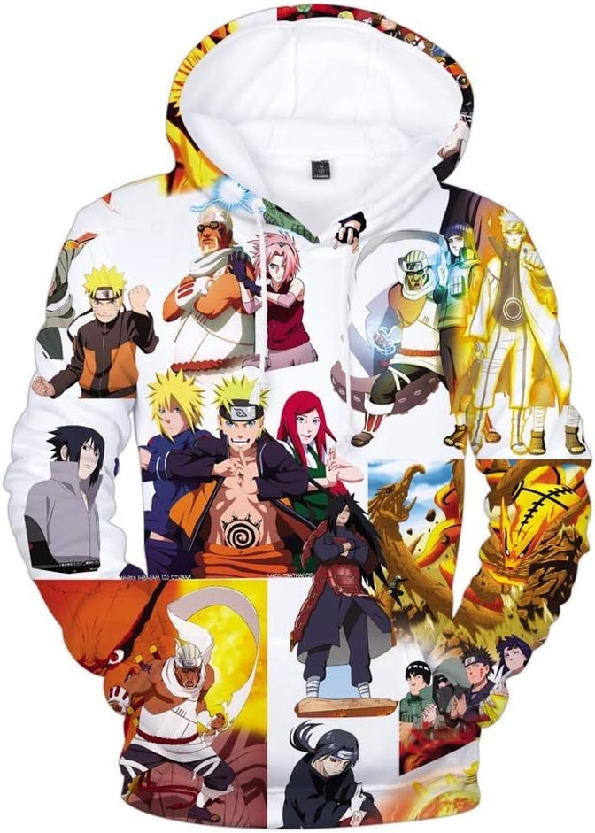 Naruto Hoodie Boy's Girl's Hoodies 3D Funny Printed Long Sleeve Pullover Fleece Sweatshirt with Pocket for Kids 2-13Y Age 2 3 4 5 6 10 11 12