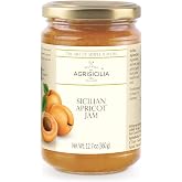 Agrisicilia Sicilian Apricot Jam &ndash; Authentic Italian Fruit Preserve, Made in Sicily, 12.7 oz (360 g) Glass Jar