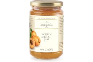 Agrisicilia Sicilian Apricot Jam – Authentic Italian Fruit Preserve, Made in Sicily, 12.7 oz (360 g) Glass Jar with Box Packaging