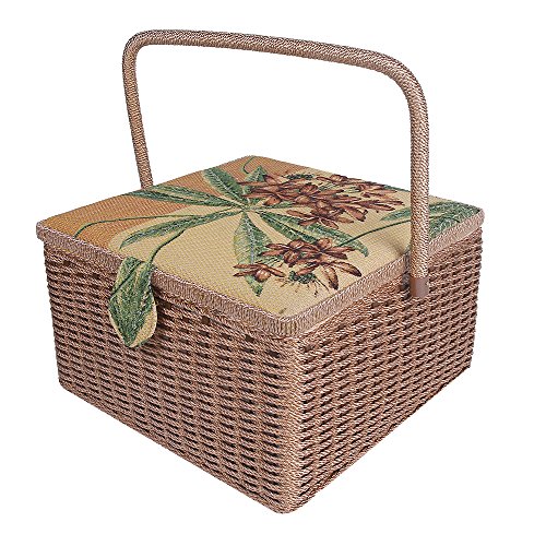 SAXTX 100 Handmade Extra Large Sewing Basket with 107 Pcs Professional