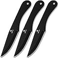 REAT Throwing Knives - 3 Piece,10" 440 Stainless Steel with Black Coating, Includes Sheath for Safe Storage - Ideal for Men, Competition, Training and Recreation