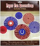 High Riding Western Party Printed Hanging Fan Decoration, Paper, Pack of 6