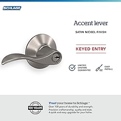 Schlage F51A ACC 619 Accent Door Lever, Keyed Entry
