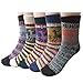 Pack of 5 Womens Vintage Style Cotton Knitting Wool Warm Winter Fall Crew Socks