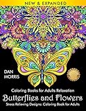 Coloring Books for Adults Relaxation: Butterflies and Flowers: Stress Relieving Designs: Coloring Book for Adults (Nature Coloring Books) by 