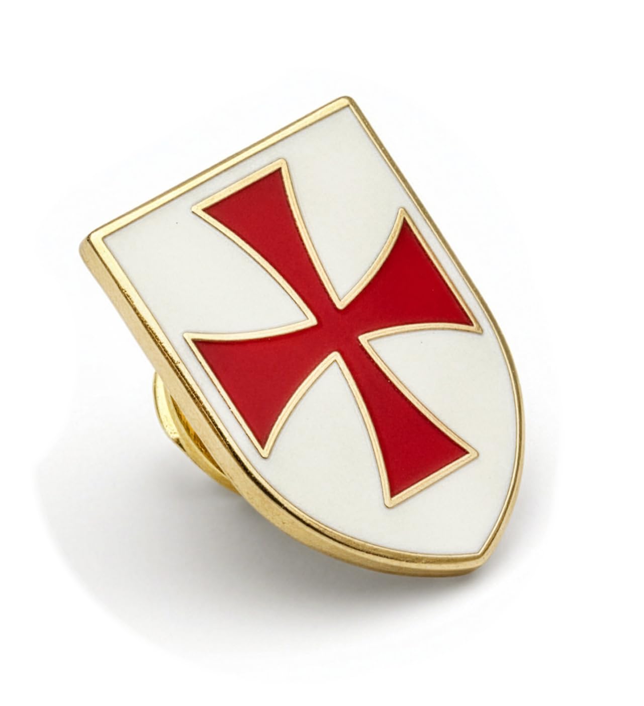 THE MASONIC COLLECTION - Knights Templar Badge - Gold Plated - Lightweight & Clutch Pin Fitting - Freemason Gifts for Men