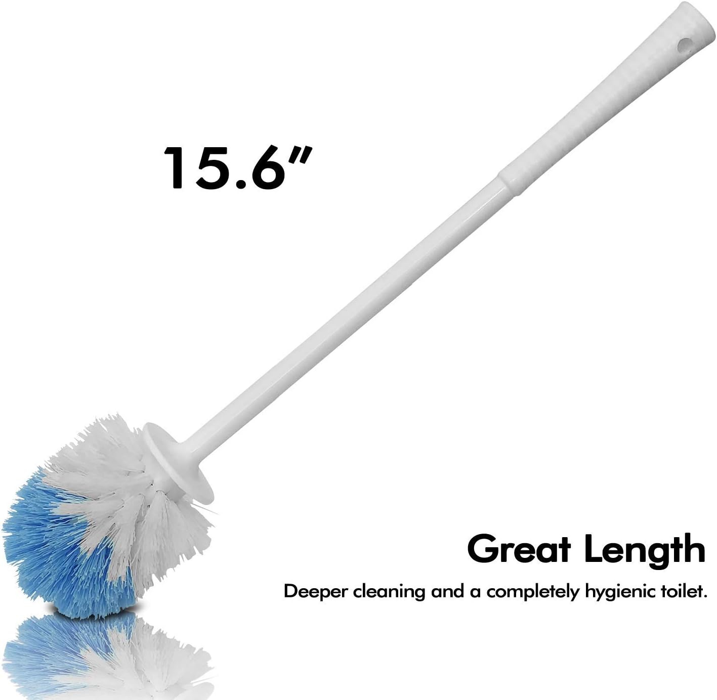 Leakproof (no Hole in Holder) Toilet Brush Set with Holder, White Pearl, Plastic - Chimpy - Bathroom Bowl Cleaner and Base, Great Grip Strong Bristles - Perfect for a Completely Clean Bathroom: Kitchen & Dining
