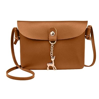 BESTVECH Fashion Simple PU Women Casual Shoulder Bags Messenger Phone Handbag/Light Brown