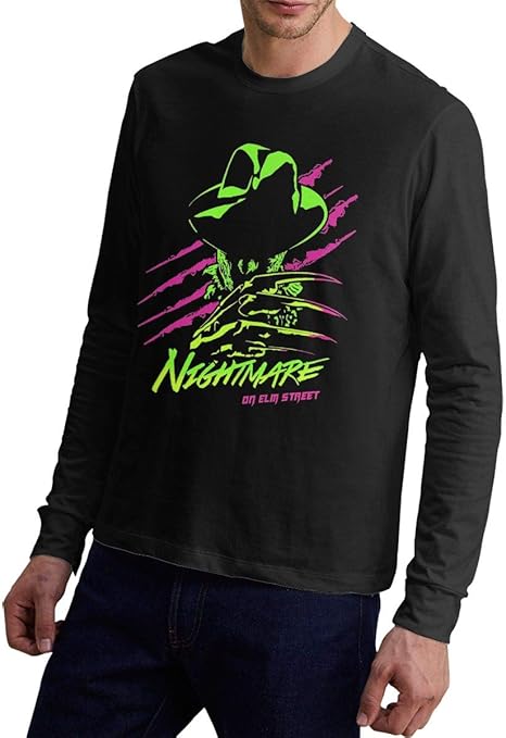 Amazon.com: JWGDCBY A Nightmare On Elm Street Men Cotton Long Sleeve T Shirts: Clothing