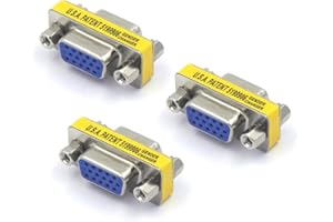 VCE HD15 VGA Coupler/SVGA Coupler, VGA Female to Female Mini Gender Changer Coupler Adapter (3-Pack)