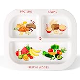 Health Beet MyPlate Portion Control Plate, 8" x 10" - Kids Plate with 3 Divided Sections for Protein, Grains &amp; Fruits + Veggies, Dishwasher &amp; Microwave Safe Plates with Dividers, 1 Pack