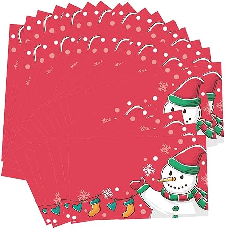 Amazon 約50枚 雪だるま 手書きカード クリスマスカード ポストカード 絵柄付はがき 文房具 オフィス用品