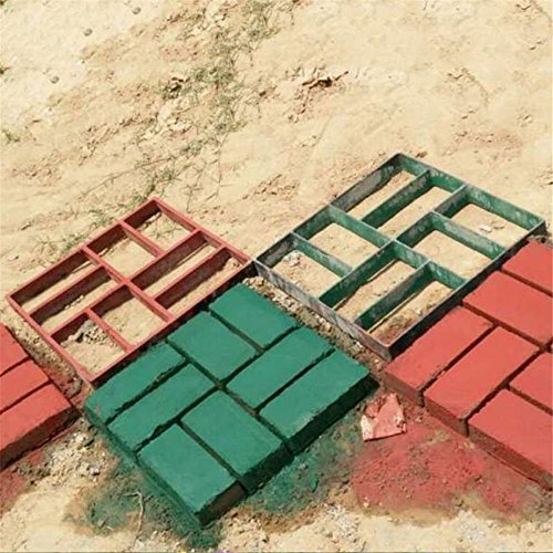 LUVODI Walking Path Maker Mold Reusable Plastic DIY Paving Concrete Cement Stepping Stone Brick Walkway Pathmate Pavement for Garden Lawn Patio (1717 inch)
