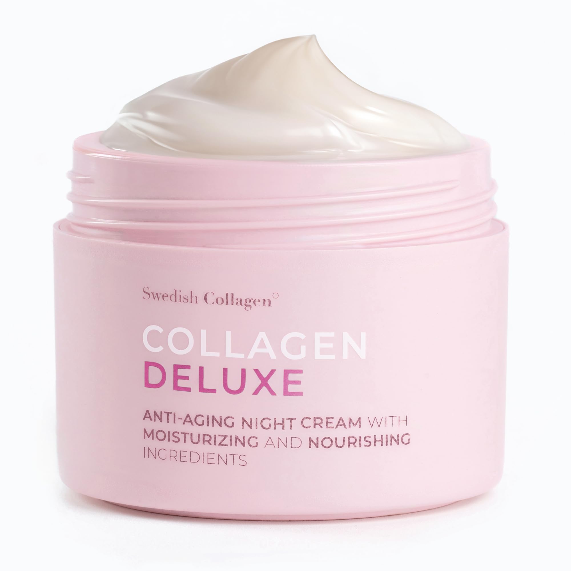 Swedish Collagen Deluxe, 50 ml | Anti-Aging Night Cream with Retinol, Collagen Peptides, Vitamin E and Niacinamide | Skin Treatment and Face Moisturiser for Hydration and Skin Health