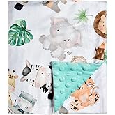 Baby Blanket Super Soft Minky Blanket Cute Animal Blanket with Dotted Backing for Newborns Nursery Stroller Receiving Toddlers Crib Bedding for Boy or Girl(30 x 40 Inch) (Animal)