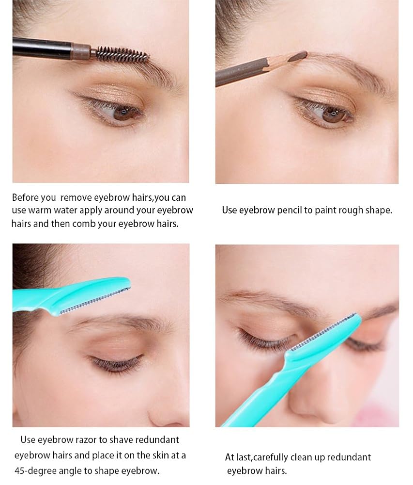 12 Pcs Eyebrow Razors Precision Sharpness for Trimming and Shaping
