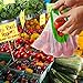 12 Pcs Reusable Mesh Produce Bags, Washable and Heavy Duty Resuable Shopping Bag, Mesh Drawstring Bag, Eco Friendly Fruit Vegetable Produce Bags for Home Shopping Grocery Storage 3 Sizes
