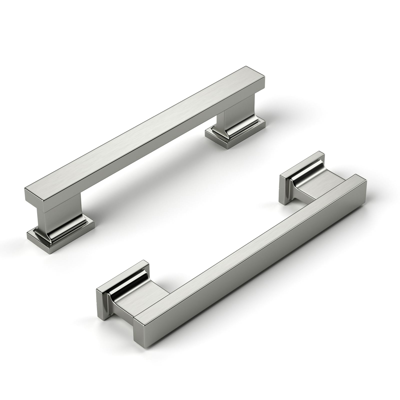Photo 1 of Banqin Cabinet Handles Kitchen Drawer Pulls and Knobs, 10Pack Brushed Satin Nickel 3inch Hole Center, Square Hardware for Bathroom Dresser