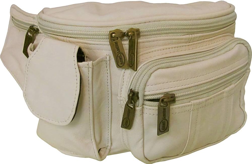 Leather Cell Phone/Fanny Pack (Off White)