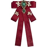 JKQBUX Versailles series Baroque elegant Brooches Pin for Women Girls Pre-Tied Bowknot Pin delicate ribbon Bow Tie accessory