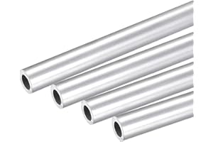 TOP-VIGOR 4Pcs 6063 Aluminum Round Tube, 6mm OD 4mm ID 250mm Length Seamless Aluminum Straight Tubing Pipe Tubing for Industry DIY Projects