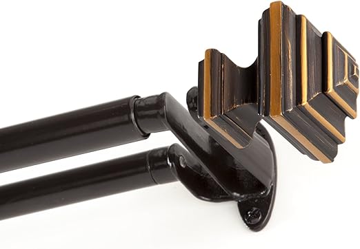 Amazon Com Kenney Stacey Room Darkening Double Curtain Rod 36 66