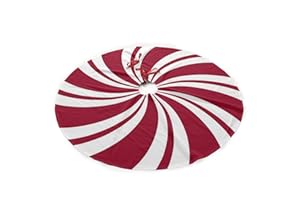 JUHUCC Mint Sugar Double Swirl Candy Christmas Tree Skirt 36 in for Christmas Decorations Skirt Rustic Xmas Holiday New Year Party Tree Mat Decor Indoor Outdoor Christmas Tree Mats