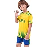 SURUIDA Soccer Jerseys for Kids Boys & Girls,Youth Soccer Jersey Practice Outfits Football Training Uniforms Set 4-16Y