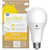 GE Sun Filled LED Light Bulb, 60 Watt, Soft White, A21 (1 Pack)