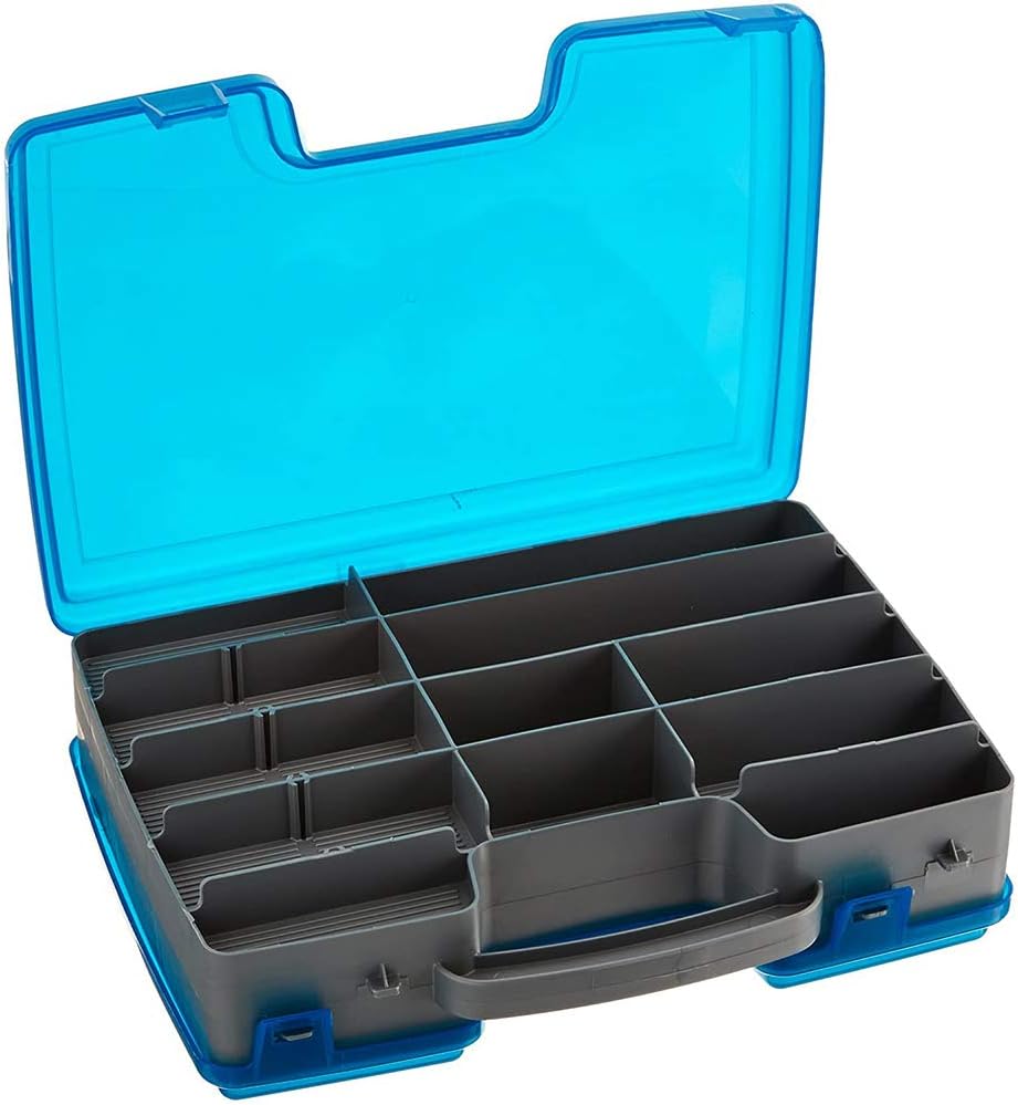 Plano Large 2 Sided Tackle Box, Metallic Gray & Blue, Medium: Sports & Outdoors