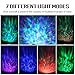 [Newest Design] Remote Control Ocean Wave Projector 12 LED &7 Colors Night Light with Built-in Mini Music Player for Living Room and Bedroom (White)
