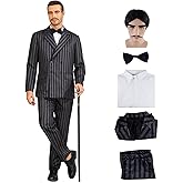 1920s Costume Mens Gangster Stripe Blazer Pants Shirt Necktie Halloween Family Suit for Men