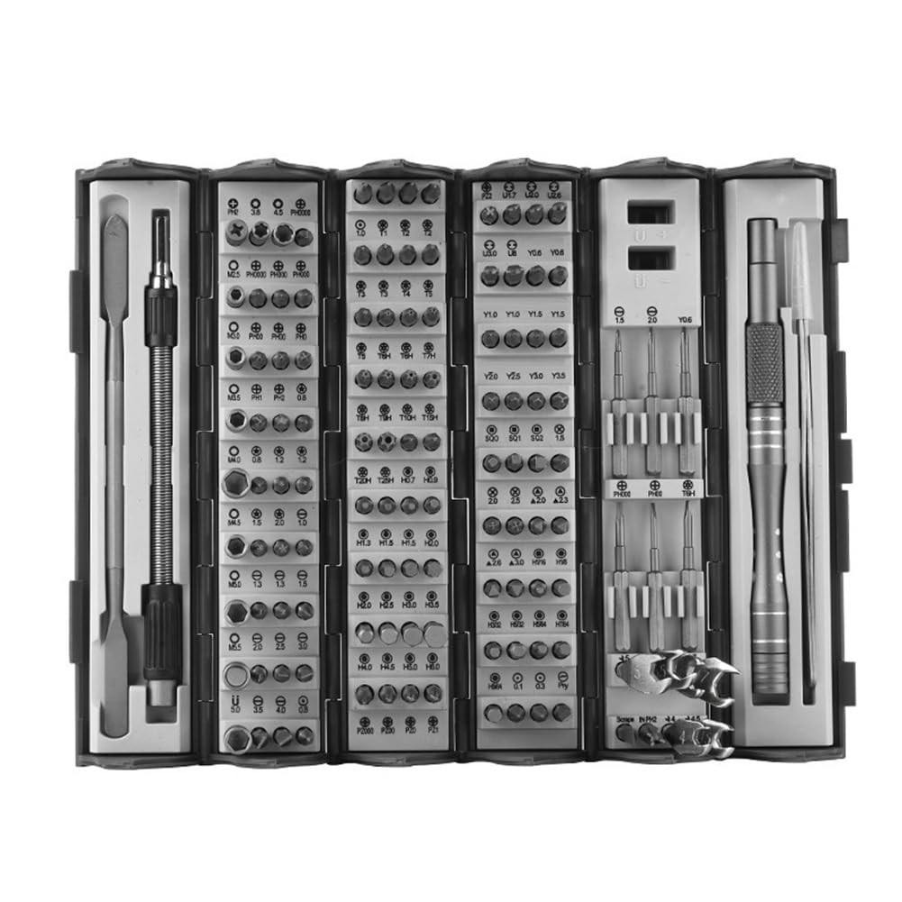 Qarmijaer 128-In-1 Screwdriver Set Household Disassembly Maintenance Tool Cylinder Portable Plum Hexagonal Special-Shaped Set Easy to Use