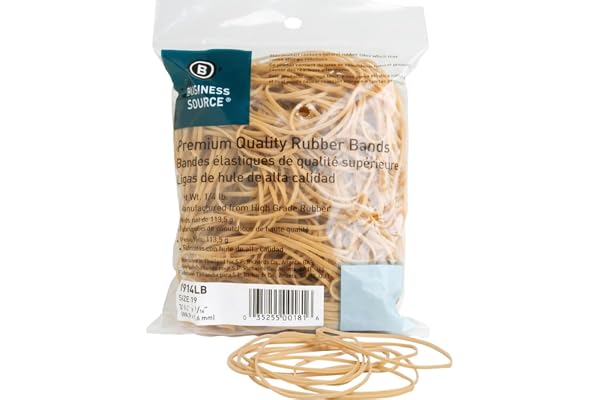 Sparco Pure Rubber Bands - Size: #19-3.50" Length x 0.06" Width - 30 mil Thickness - Sustainable - 425 / Box - Natural