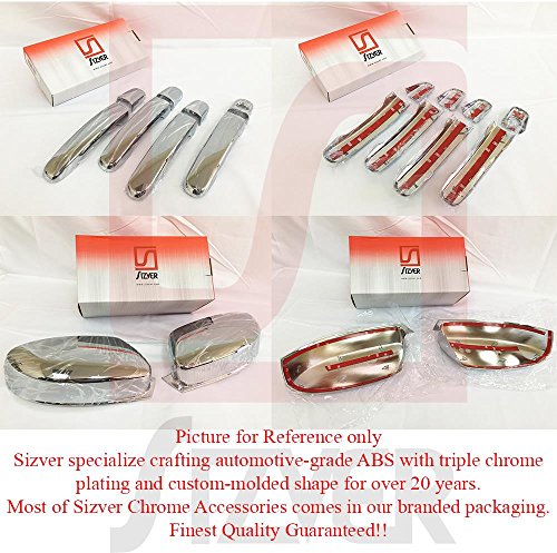 SIZVER Chrome Door Mirror + Handles Cover Compatible with 2010-2017 Chevrolet Equinox / 2011-2017 GM - //coolthings.us