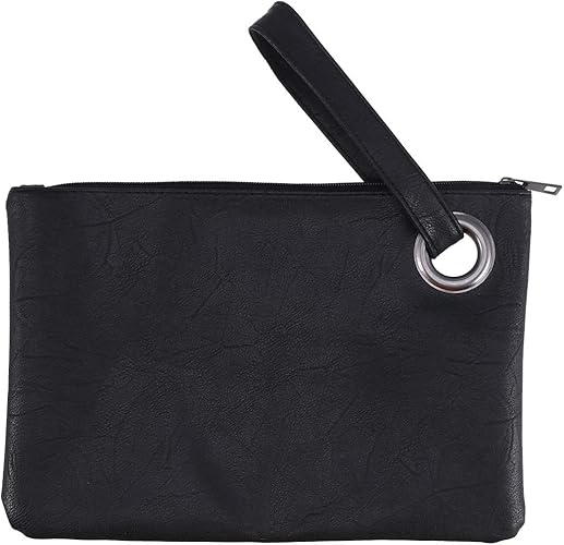 simple black clutch bag