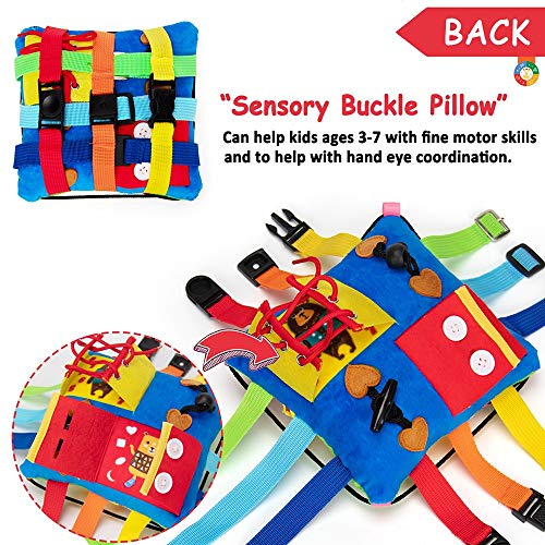 teytoy Sensory Buckle Pillow for Toddler Children Learning Fine Motor